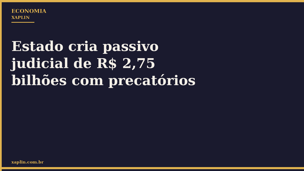 Estado cria passivo judicial de R$ 2,75 bilhões com precatórios
