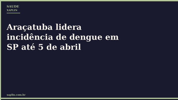 Araçatuba lidera incidência de dengue em SP até 5 de abril
