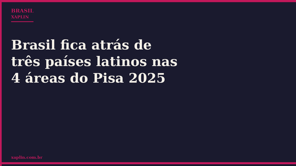Brasil fica atrás de três países latinos nas 4 áreas do Pisa 2025