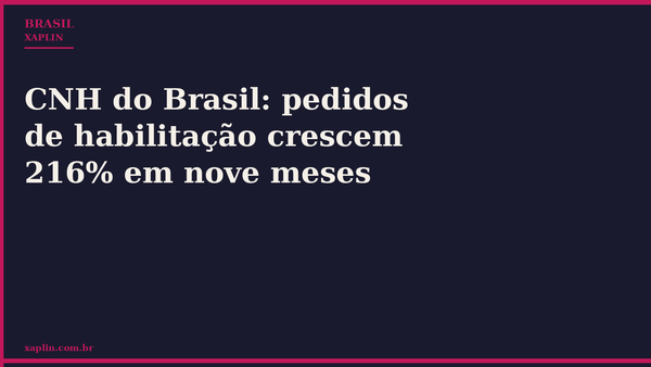CNH do Brasil: pedidos de habilitação crescem 216% em nove meses