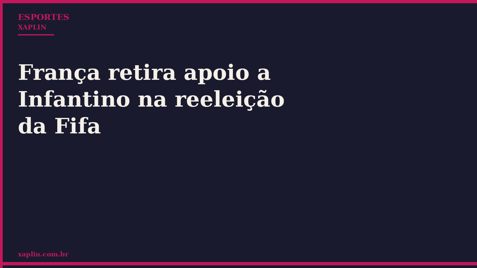 França retira apoio a Infantino na reeleição da Fifa