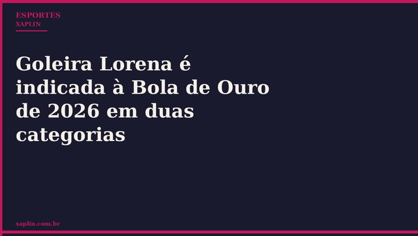 Goleira Lorena é indicada à Bola de Ouro de 2026 em duas categorias