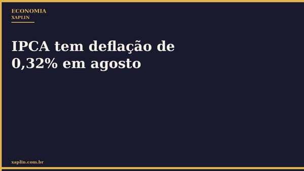 IPCA tem deflação de 0,32% em agosto