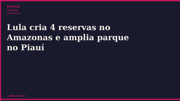 Lula cria 4 reservas no Amazonas e amplia parque no Piauí