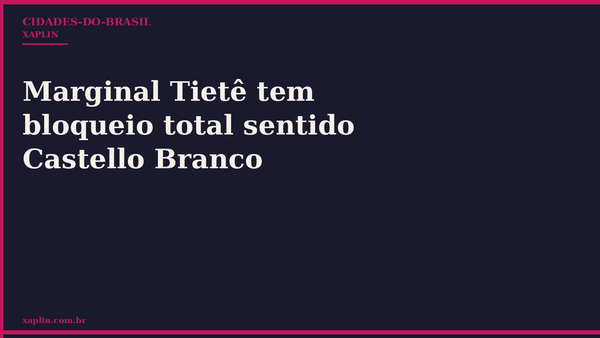 Alagamento bloqueia Marginal Tietê sentido Castello Branco
