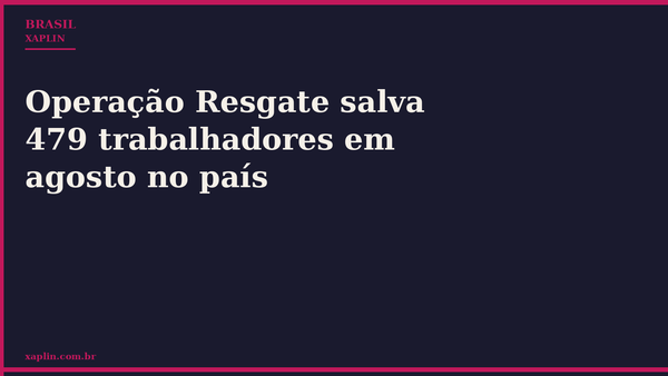Operação Resgate salva 479 trabalhadores em agosto no país