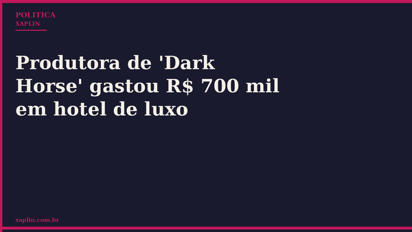 Produtora de 'Dark Horse' gastou R$ 700 mil em hotel de luxo