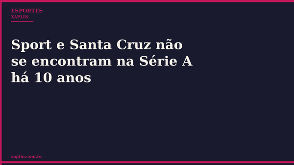 Sport e Santa Cruz estão há 10 anos fora da Série A