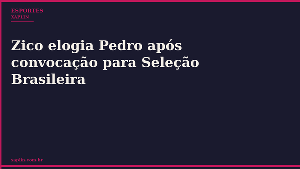 Zico elogia Pedro após convocação para Seleção Brasileira
