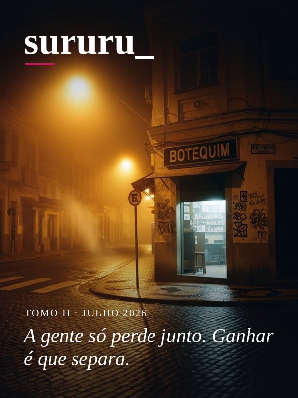 Capa da sururu_ · A gente só perde junto. Ganhar é que separa.