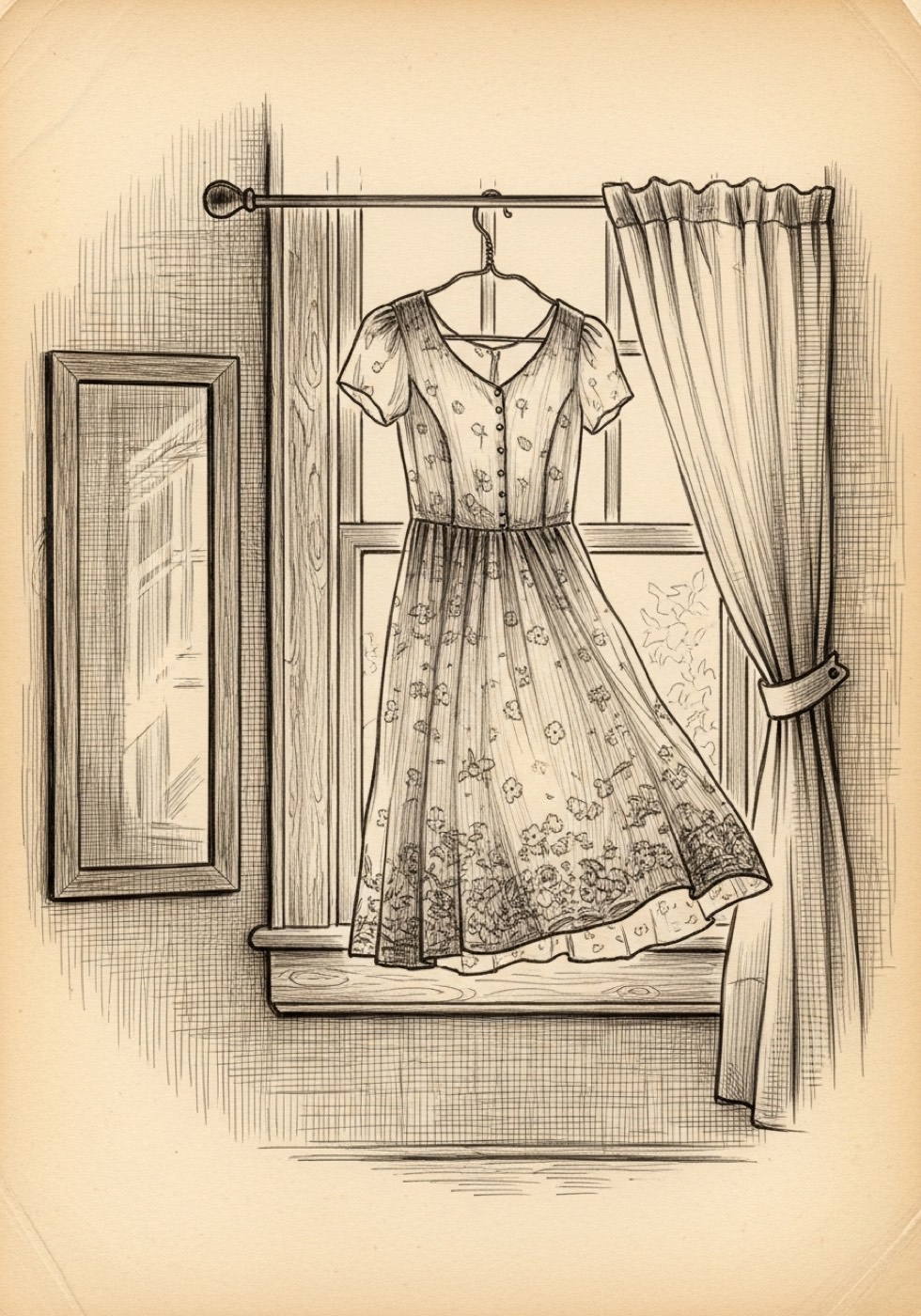 O vestido ensaia o corpo que ainda não veio.