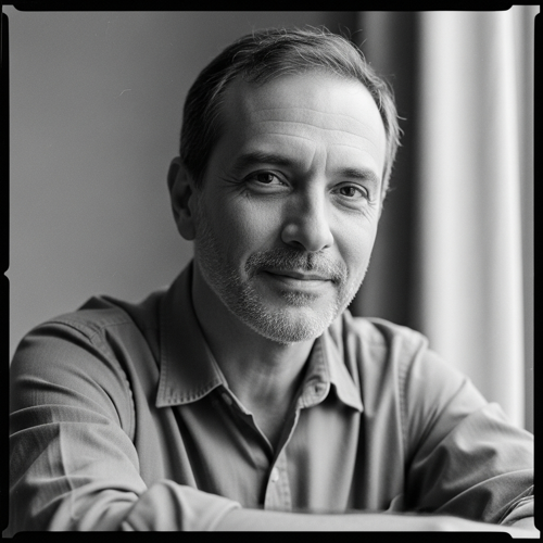 Retrato ilustrado de Caco Damasceno