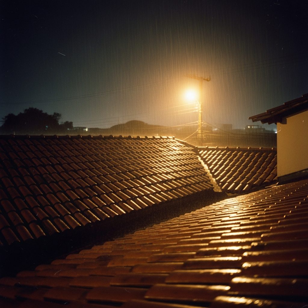Polaroide de Almeida: o telhado do Jazigo sob a chuva de 4 de junho