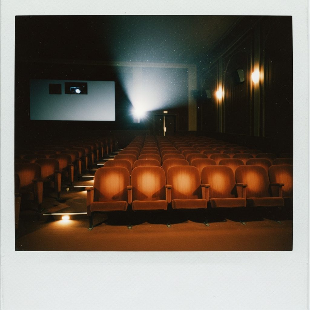 Polaroide de Davi Mascarenhas: a fileira vazia do cinema, antes da sessão