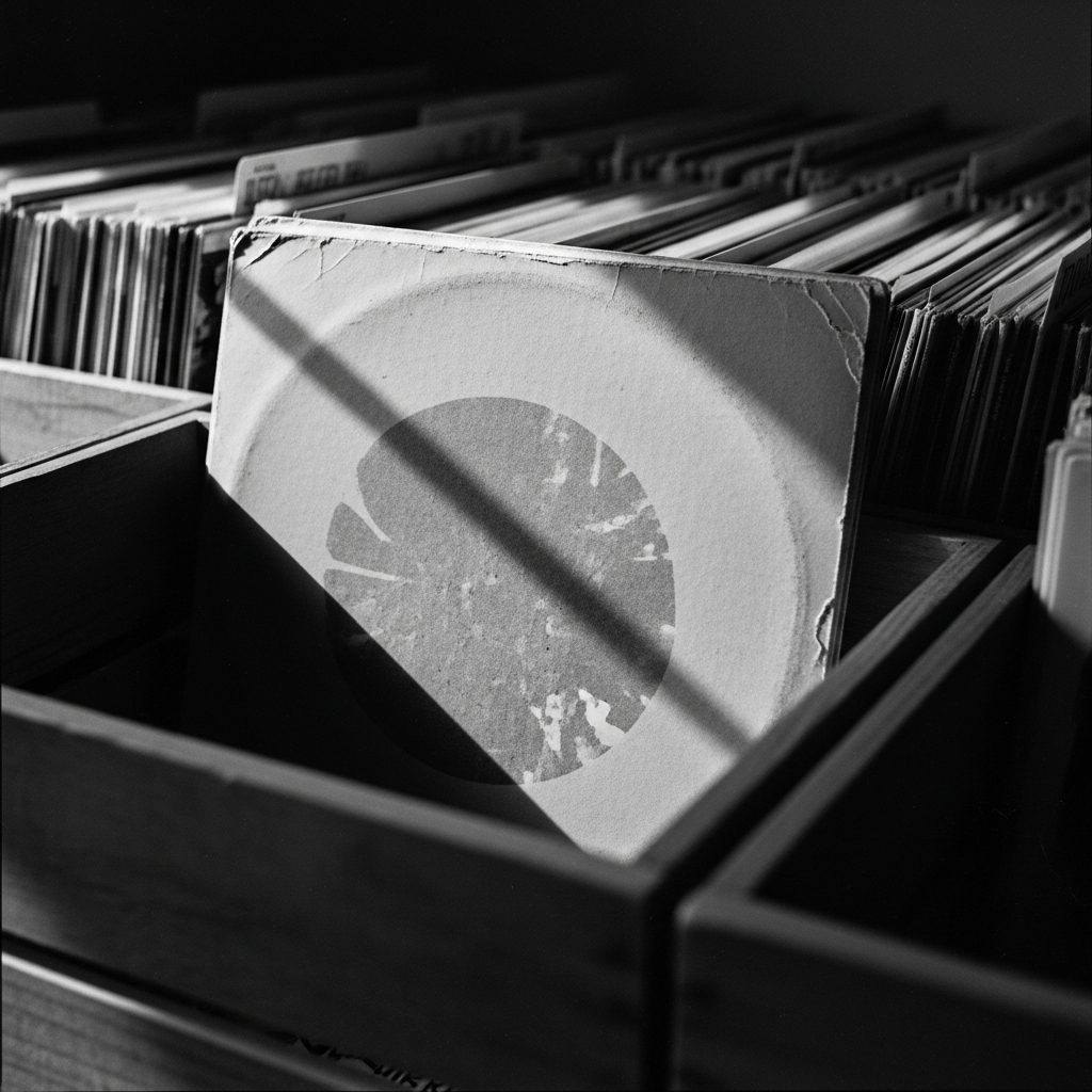Disco de vinil esquecido num caixote de sebo
