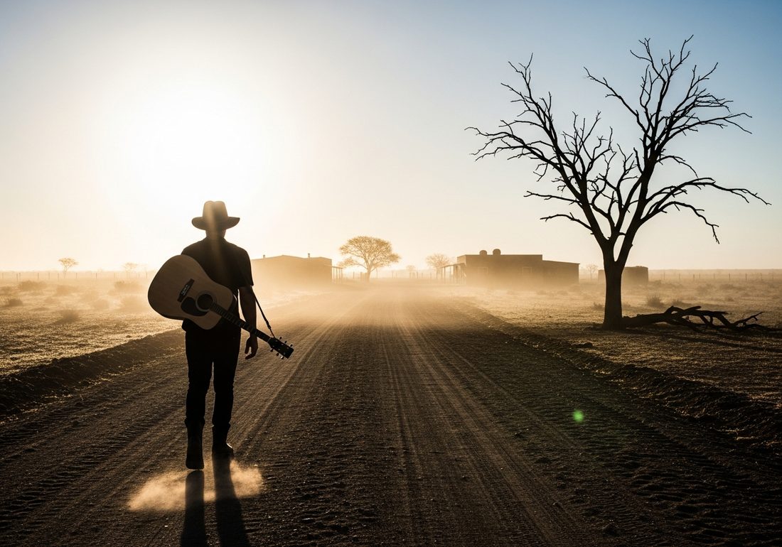 Quadrinho: o violeiro chega ao vilarejo pela estrada de terra