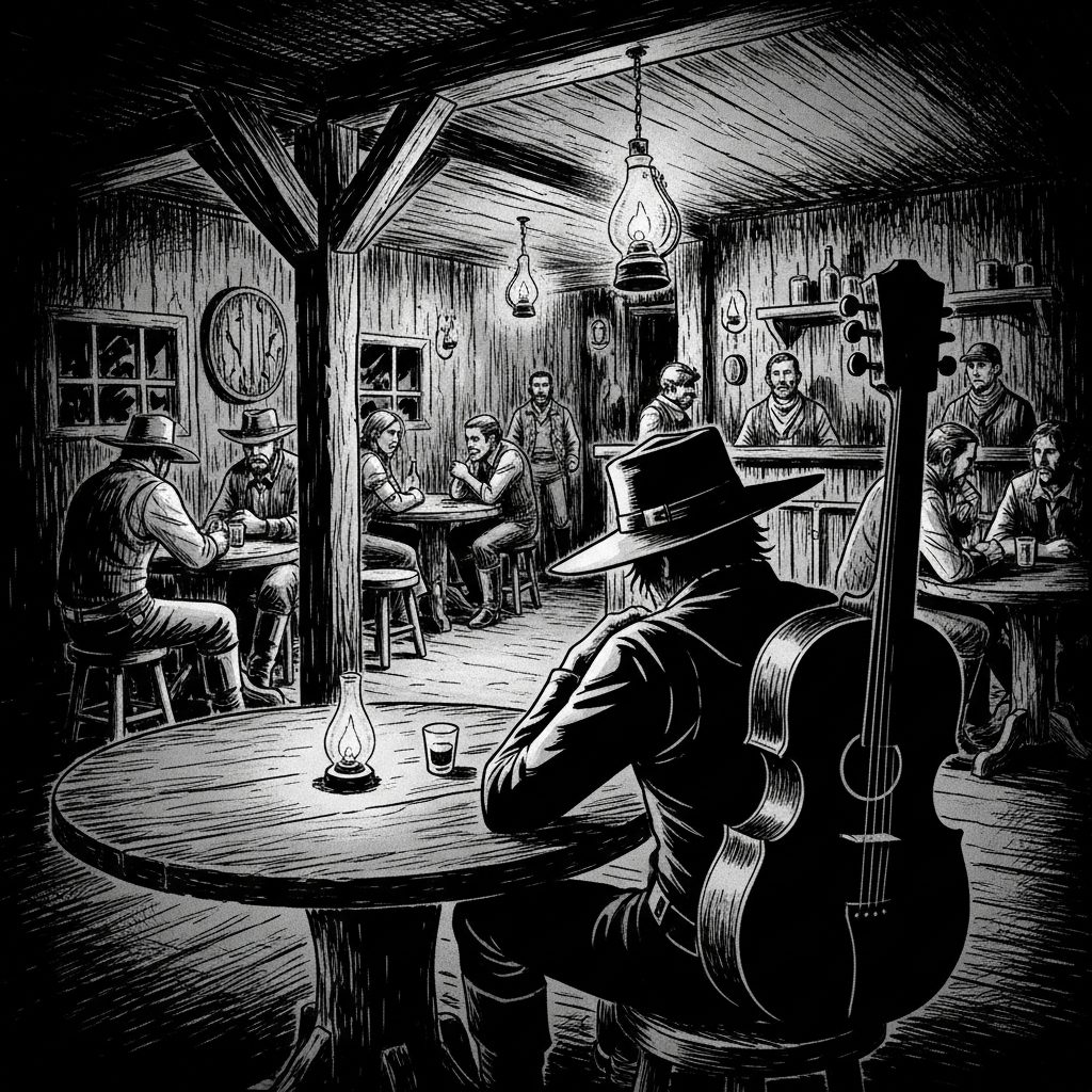 O homem sentado no canto do bar