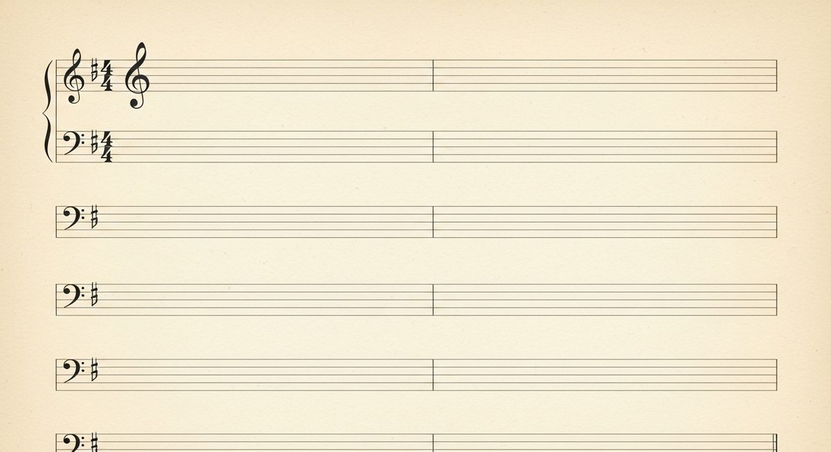 Pauta de partitura em branco